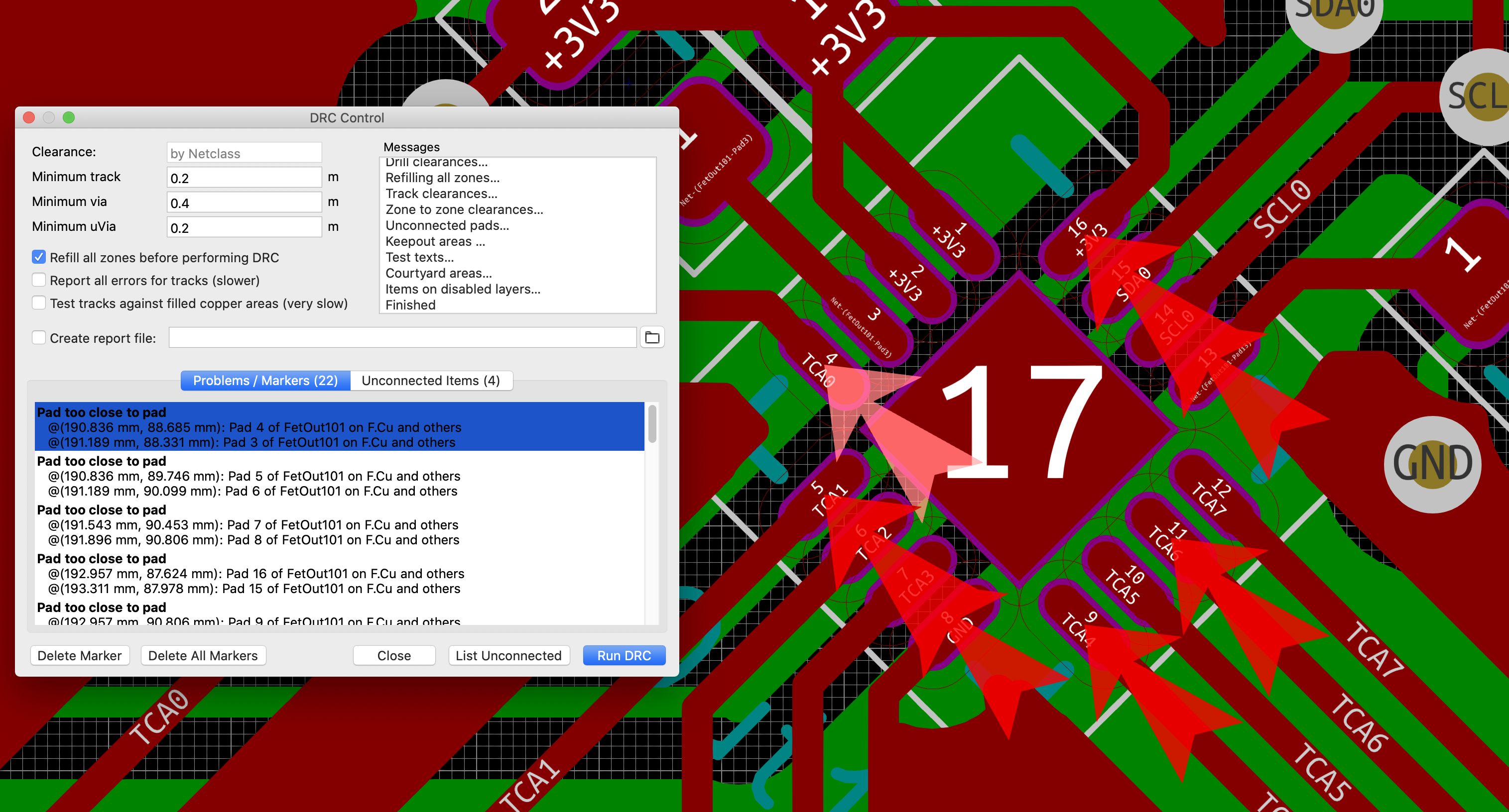 Article image for Kicad bug: Pad too close to pad